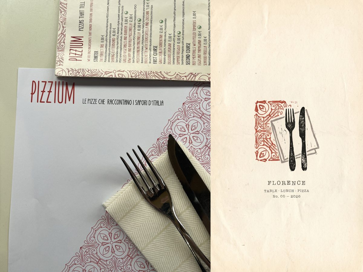 Poster No. 05 — TABLE · LUNCH · PIZZA, FLORENCE