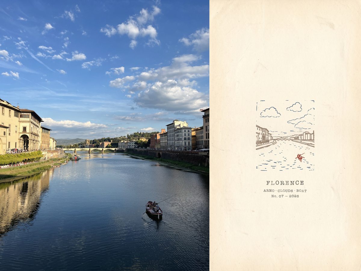 Poster No. 07 — ARNO · CLOUDS · BOAT, FLORENCE