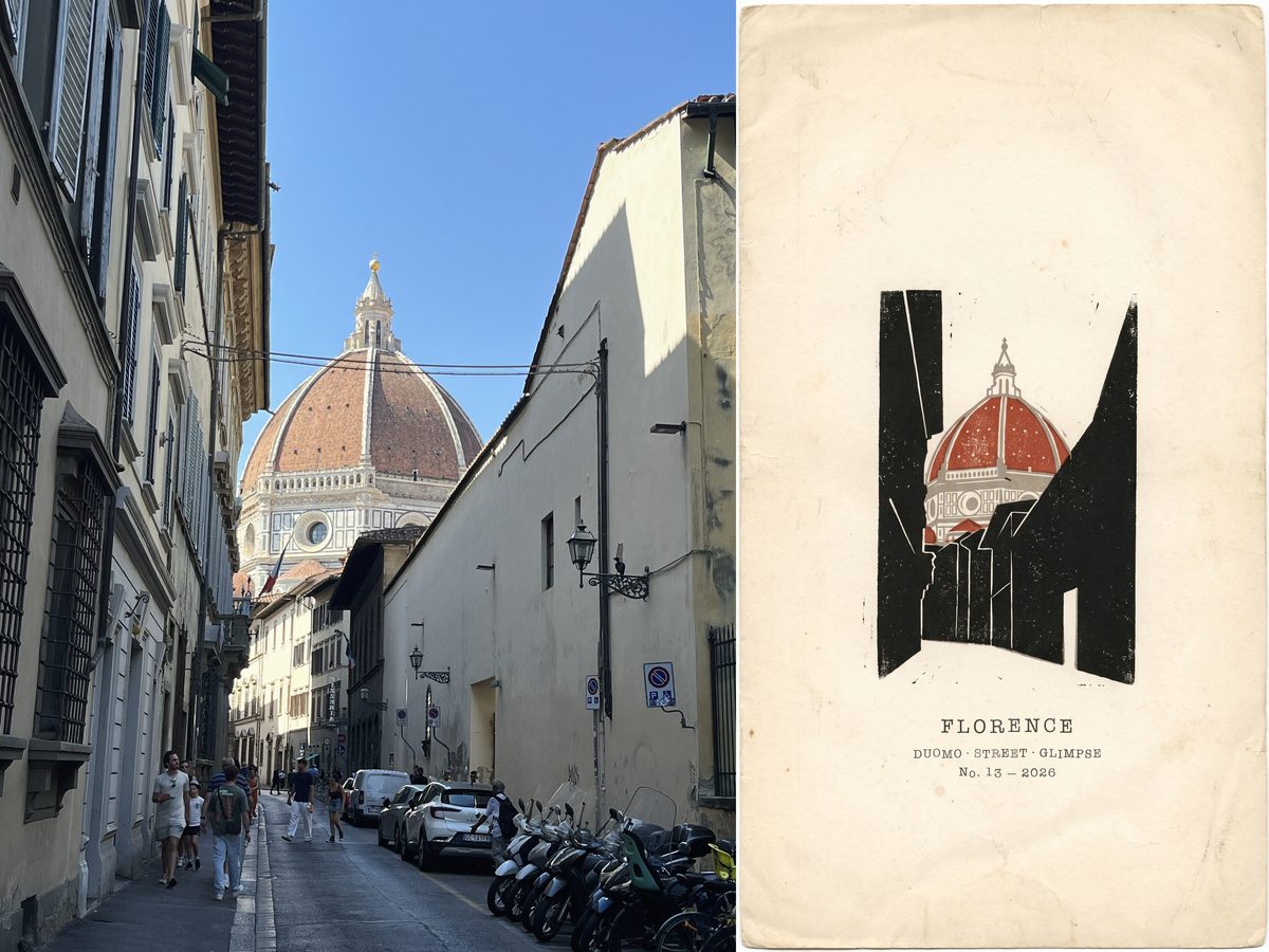 Poster No. 13 — DUOMO · STREET · GLIMPSE, FLORENCE